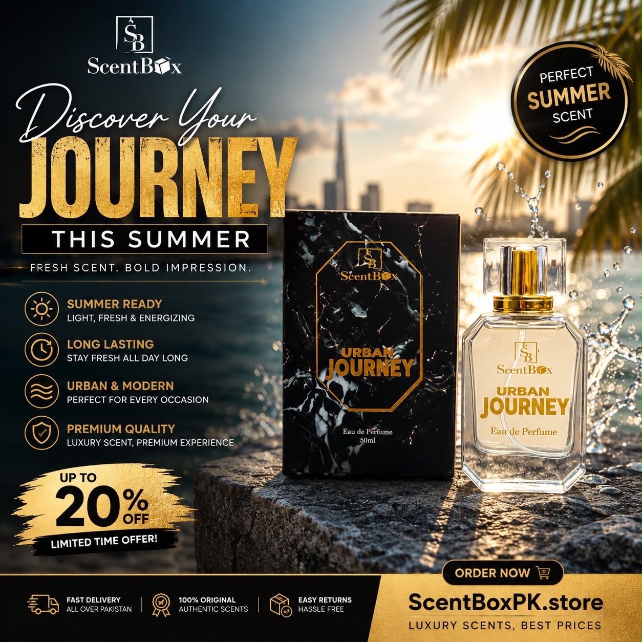 Urban Journey Perfume 50ml | Long Lasting Summer Fragrance for Men