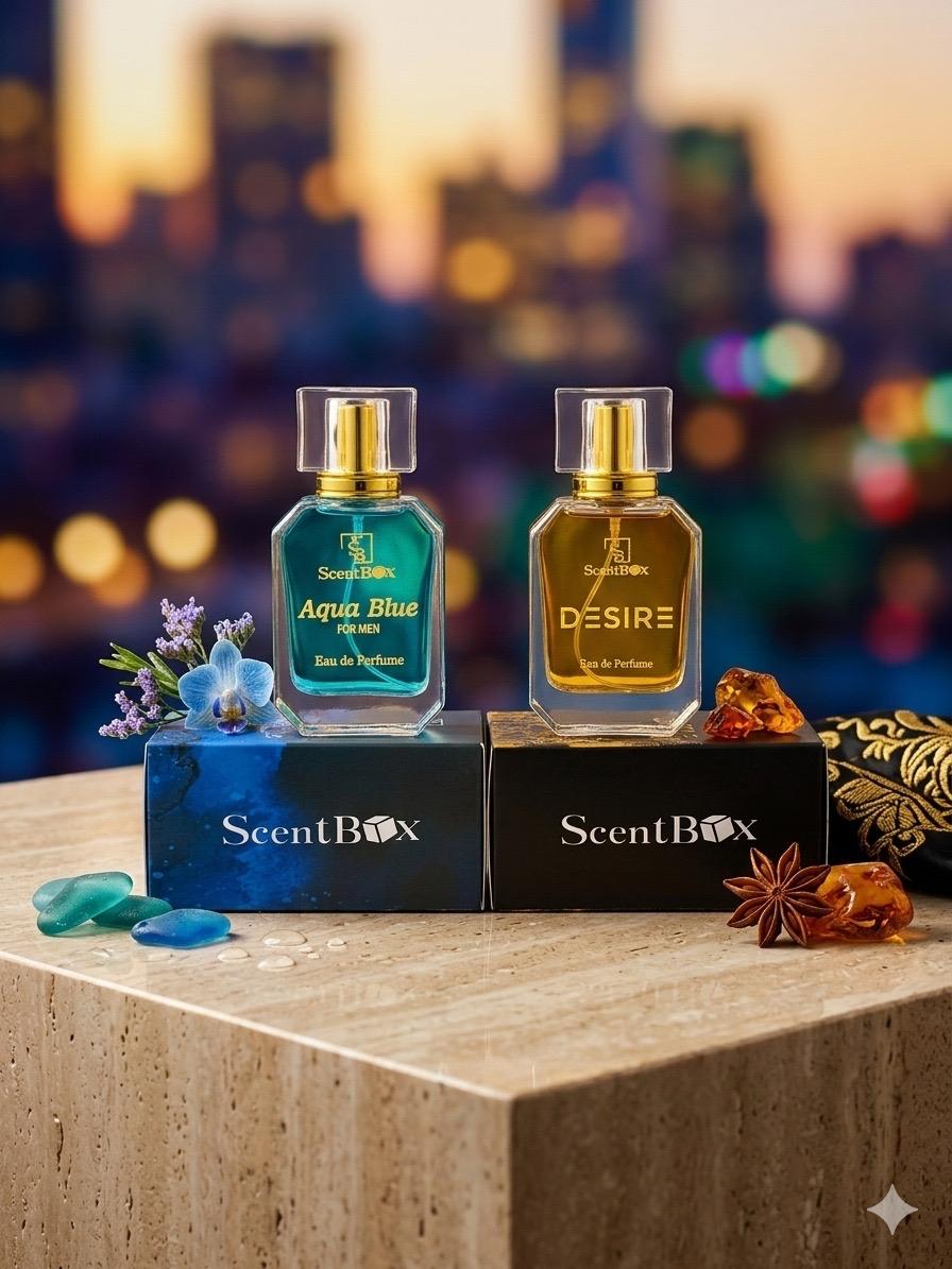 Aqua Blue + Choco Bundle | ScentBox Pakistan