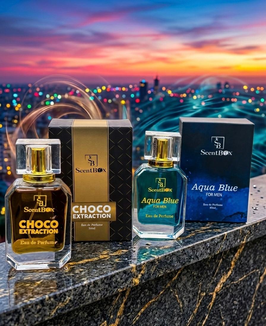Aqua Blue + Choco Bundle | ScentBox Pakistan